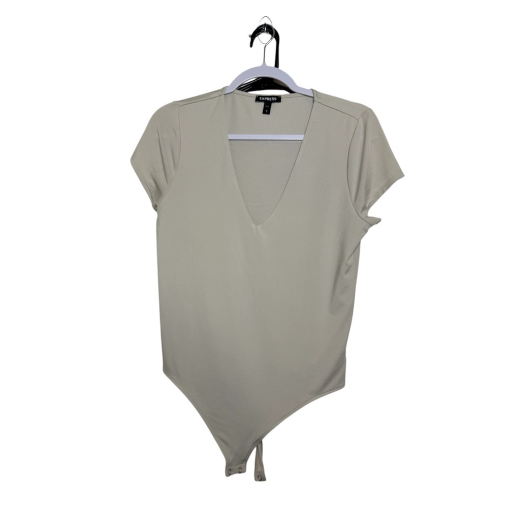 Express Cream V-Neck Bodysuit